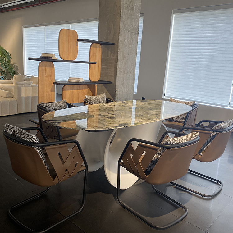 MD-SG001 oval marble dining table