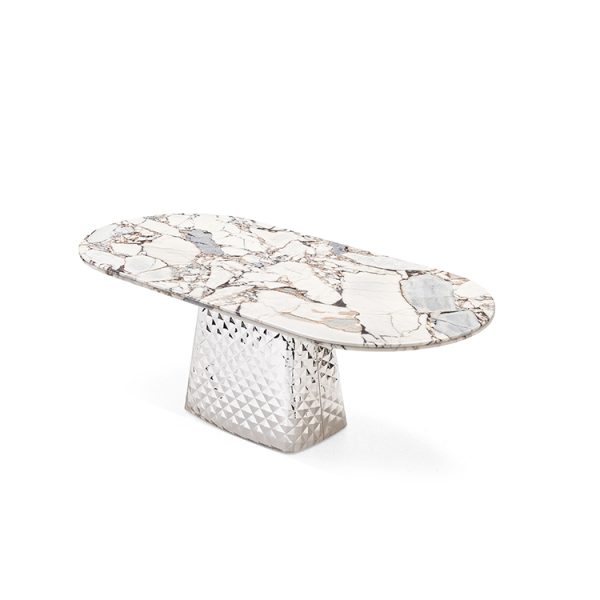 JZ-CT-2320T oval natural stone dining table